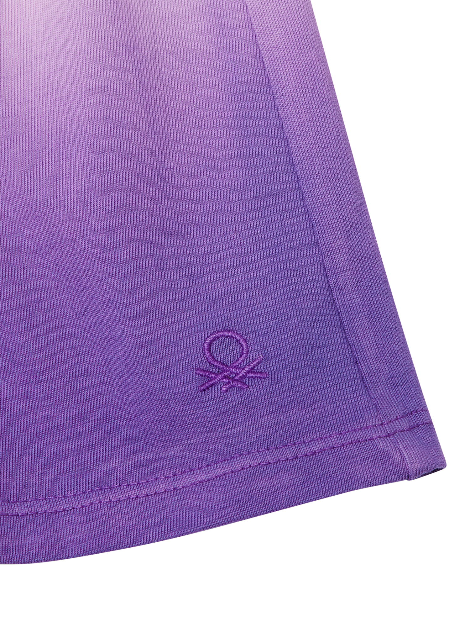 Product image 3 of 3, which shows Benetton Kids' Cotton Dip Dyed Drawstring Shorts, Lilac, 6-7 years