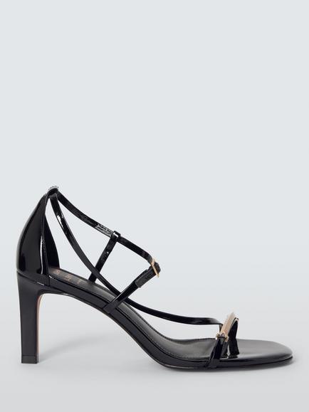 John Lewis Maida Leather Dressy Occasion Sandals, Black, Black