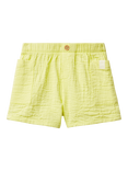 Benetton Baby Muslin Elasticated Shorts, Light Blue Powder, Lime