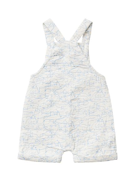 Benetton Baby Cotton Muslin Dungarees, Offwhite - view 2, Offwhite