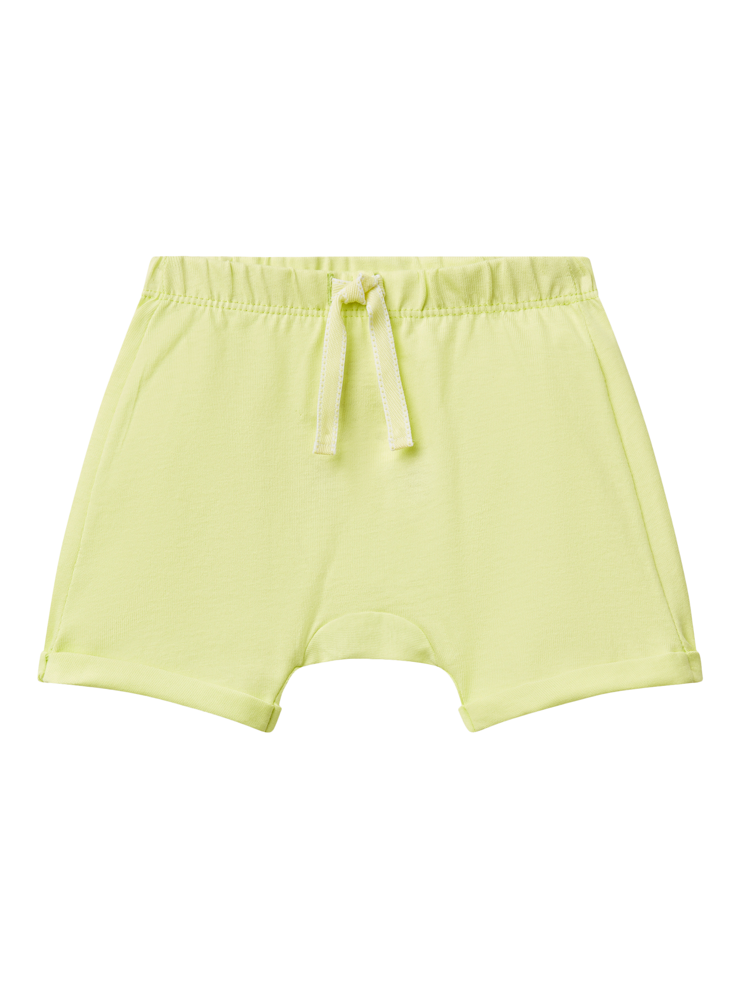 Product image 1 of 3, which shows Benetton Baby Embroidered Shark Shorts, Lime, 12-18 months