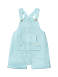 Benetton Baby Cotton Relaxed Dungarees, Light Blue Powder