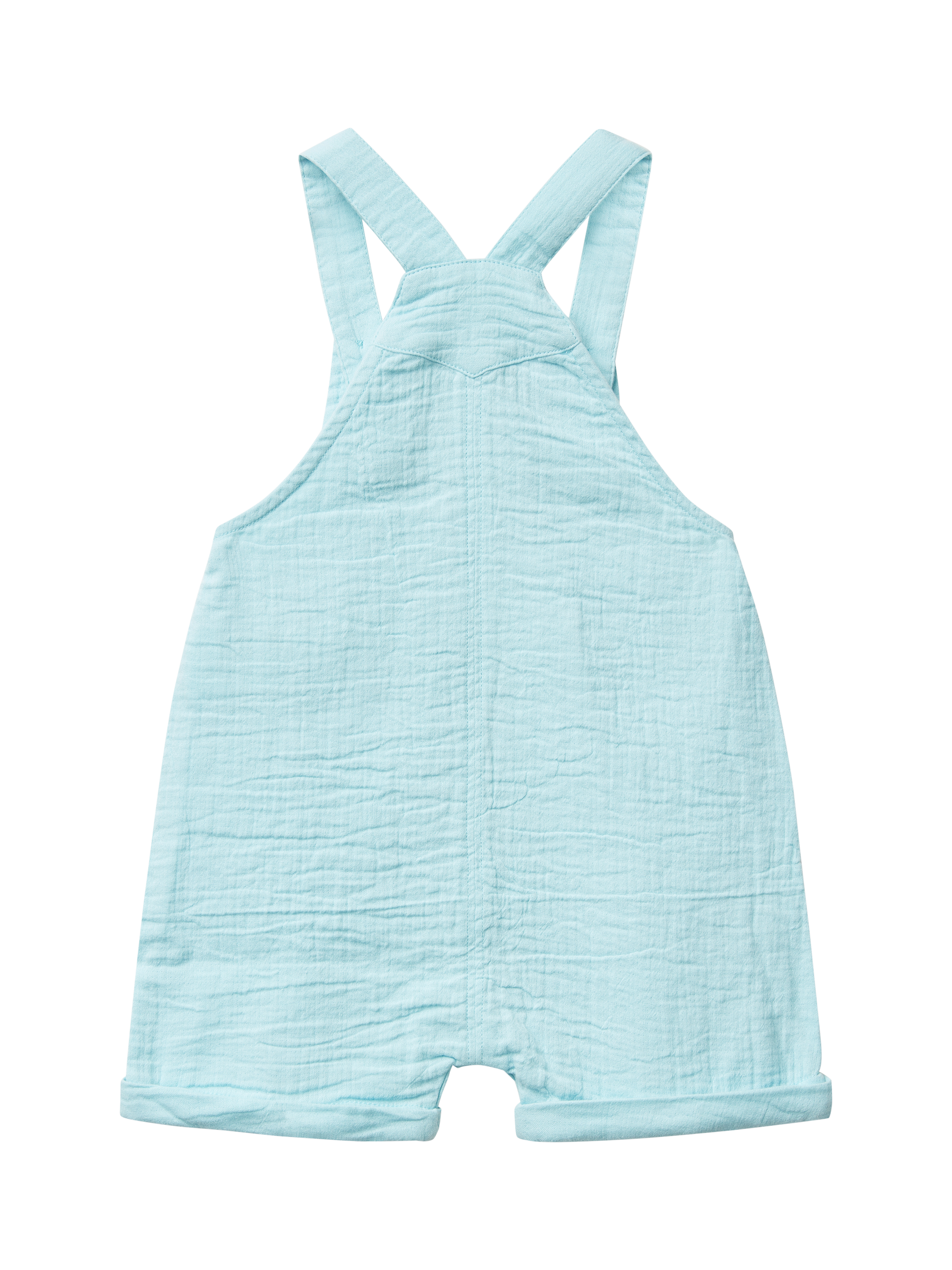 Product image 2 of 3, which shows Benetton Baby Cotton Relaxed Dungarees, Light Blue Powder, 12-18 months