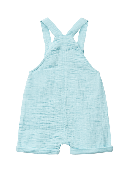 Benetton Baby Cotton Relaxed Dungarees, Light Blue Powder - view 2, Light Blue Powder