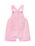 Benetton Baby Cotton Relaxed Dungarees, Pink