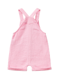 Benetton Baby Cotton Relaxed Dungarees, Pink
