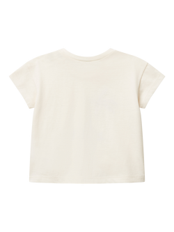 Benetton Baby Cotton Palm Tree Applique T-Shirt, White Cream - view 2, White Cream