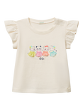Benetton Baby Cotton Cap Sleeved Tutu Graphic T-Shirt