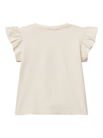 Benetton Baby Cotton Cap Sleeved Tutu Graphic T-Shirt - view 2, White Cream