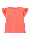 Benetton Baby Cotton Cap Sleeved Tutu Graphic T-Shirt, Coral