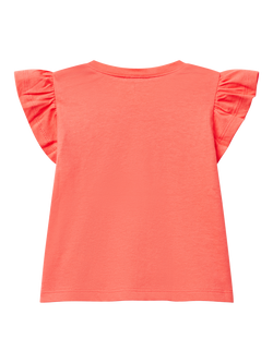 Benetton Baby Cotton Cap Sleeved Tutu Graphic T-Shirt - view 2, Coral