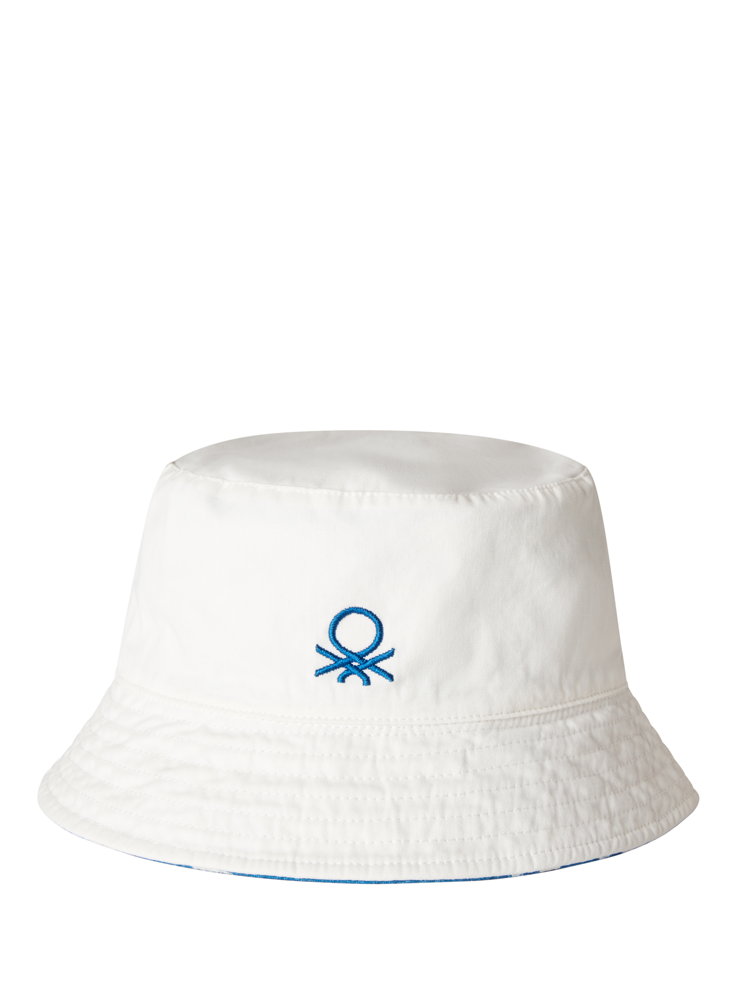 Product image 1 of 2, which shows Benetton Kids' Cotton Reversible Bucket Hat, Blue, 6-7 years