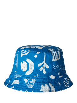 Benetton Kids' Cotton Reversible Bucket Hat, Blue - view 2, Blue