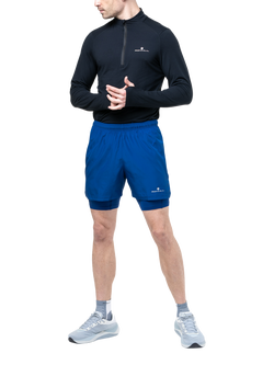 Ronhill Core Twin Sports Shorts, Cobalt/White, Cobalt/White