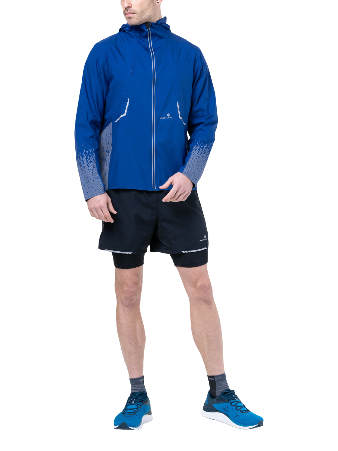 Product image 1 of 4, which shows Ronhill Tech Reflect Jacket, Ocean/Reflect, S