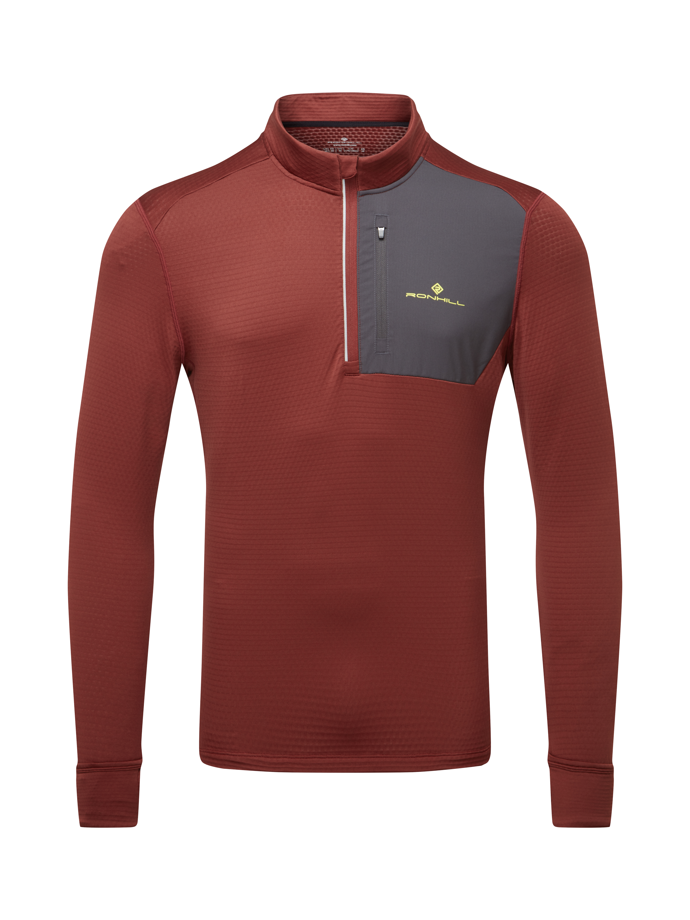 Product image 1 of 2, which shows Ronhill Tech Winter Zip Top, Chestnut/Oxide, S