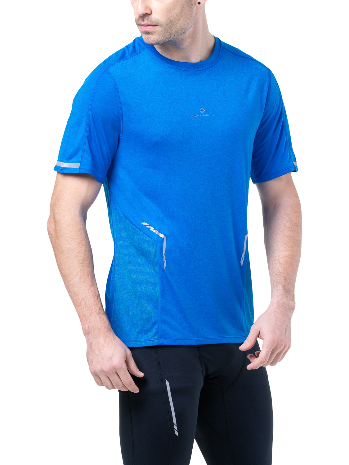 Product image 1 of 6, which shows Ronhill Tech Reflect T-Shirt, Blue/Reflect, S