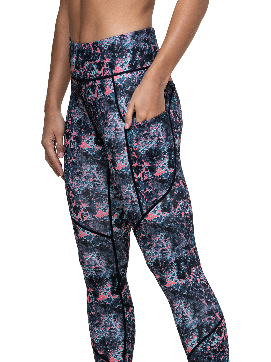 Product image 1 of 3, which shows Ronhill Tech Sports Leggings, Coralescent, 14