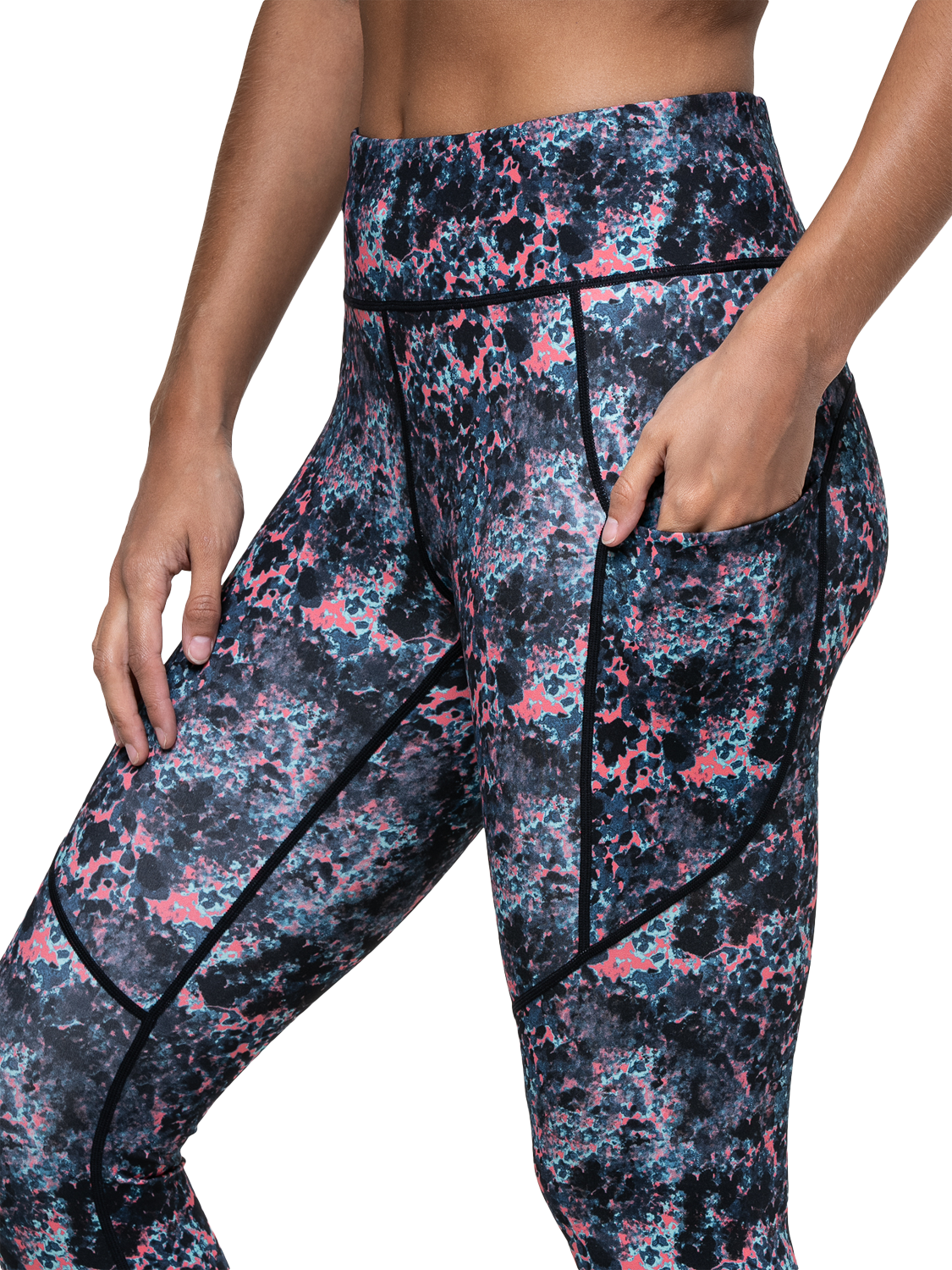 Product image 3 of 3, which shows Ronhill Tech Sports Leggings, Coralescent, 14