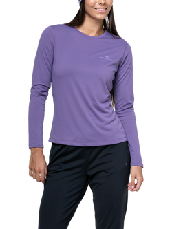 Ronhill Women's Long Sleeve Running T-Shirt, Dark Iris/Iris, Dark Iris/Iris