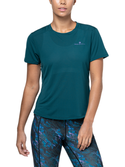 Ronhill Tech Crew Neck T-Shirt, Seaweed/Iris, Seaweed/Iris