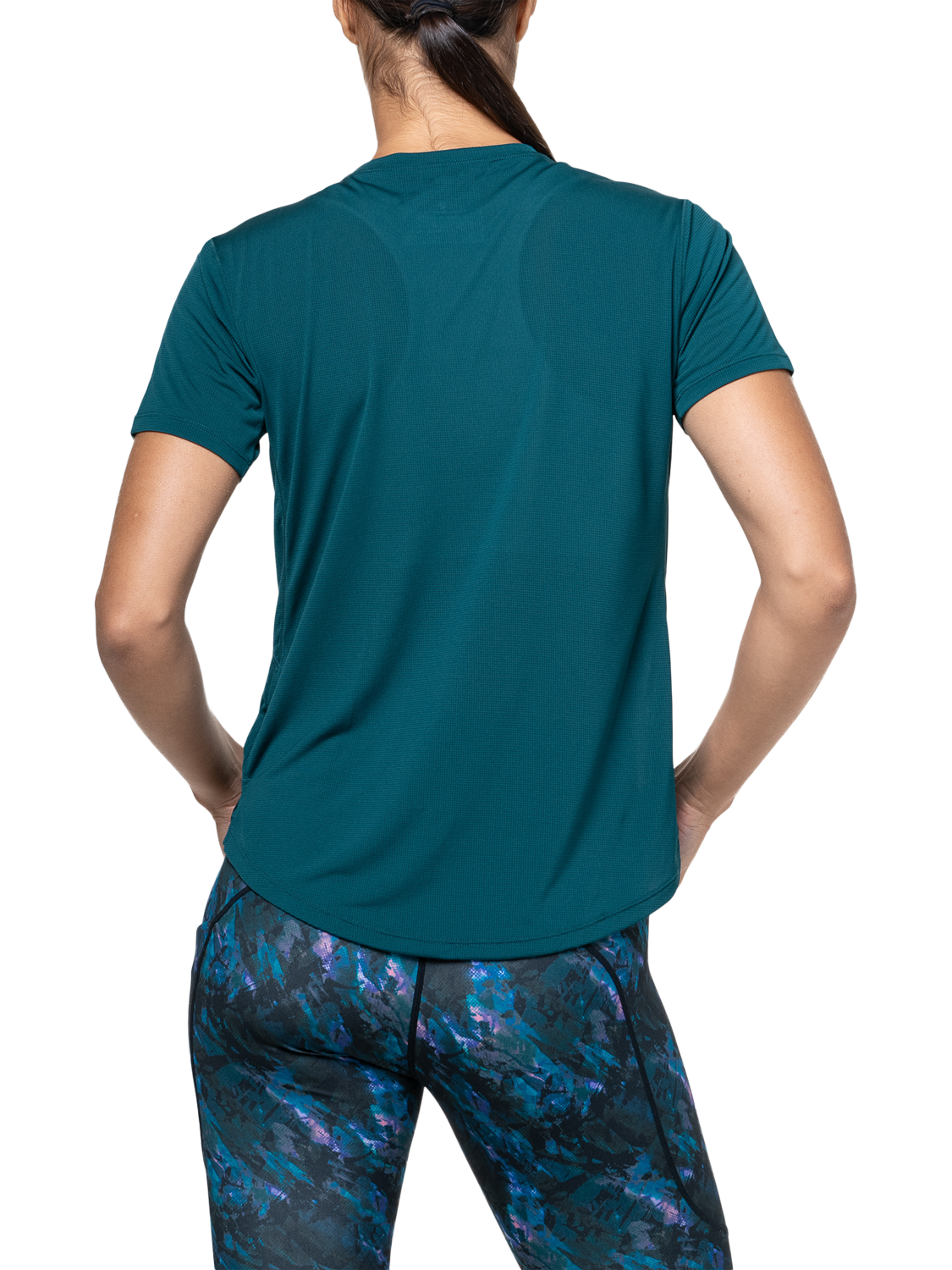 Product image 2 of 5, which shows Ronhill Tech Crew Neck T-Shirt, Seaweed/Iris, 8