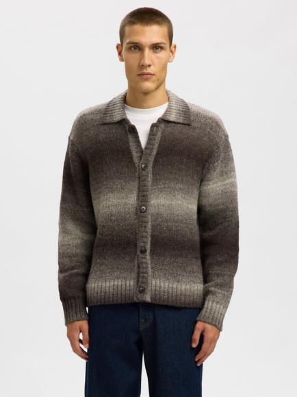 Selected Gaard Ombre Wool Blend Cardigan, Delicioso Angora, Delicioso Angora