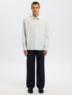 Selected Stripe Boxy Fit Long Sleeve Shirt, Cashmere Blue/Multi - view 2, Cashmere Blue/Multi