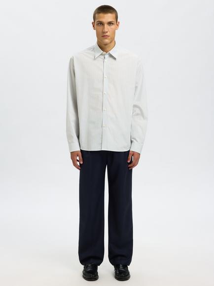 Selected Stripe Boxy Fit Long Sleeve Shirt, Cashmere Blue/Multi - view 2, Cashmere Blue/Multi
