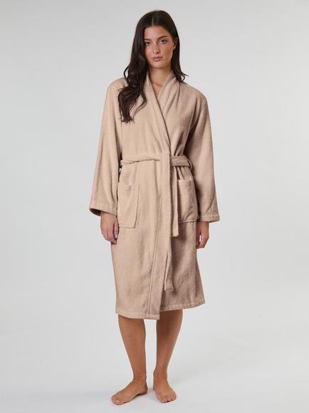Loungeable Classic Towelling Dressing Gown, Taupe