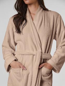 Loungeable Classic Towelling Dressing Gown - view 2, Taupe
