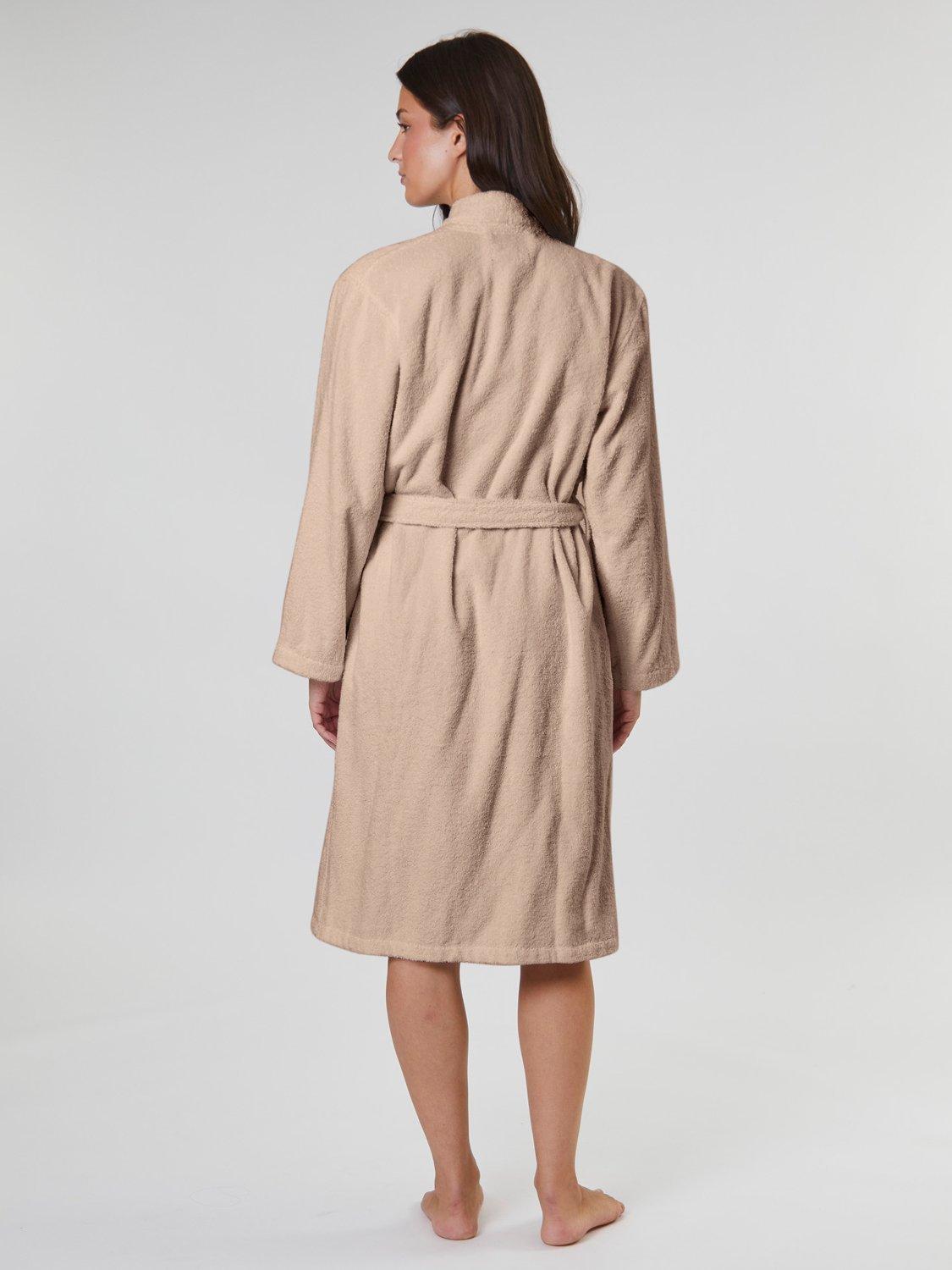 Product image 4 of 4, which shows Loungeable Classic Towelling Dressing Gown, Taupe, L