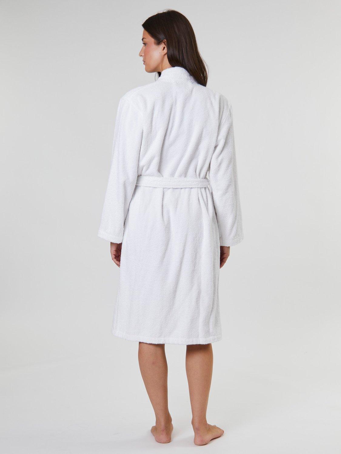Product image 4 of 4, which shows Loungeable Classic Towelling Dressing Gown, White, S