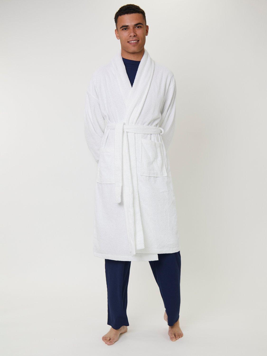 Product image 3 of 4, which shows Loungeable Classic Towelling Dressing Gown, White, L