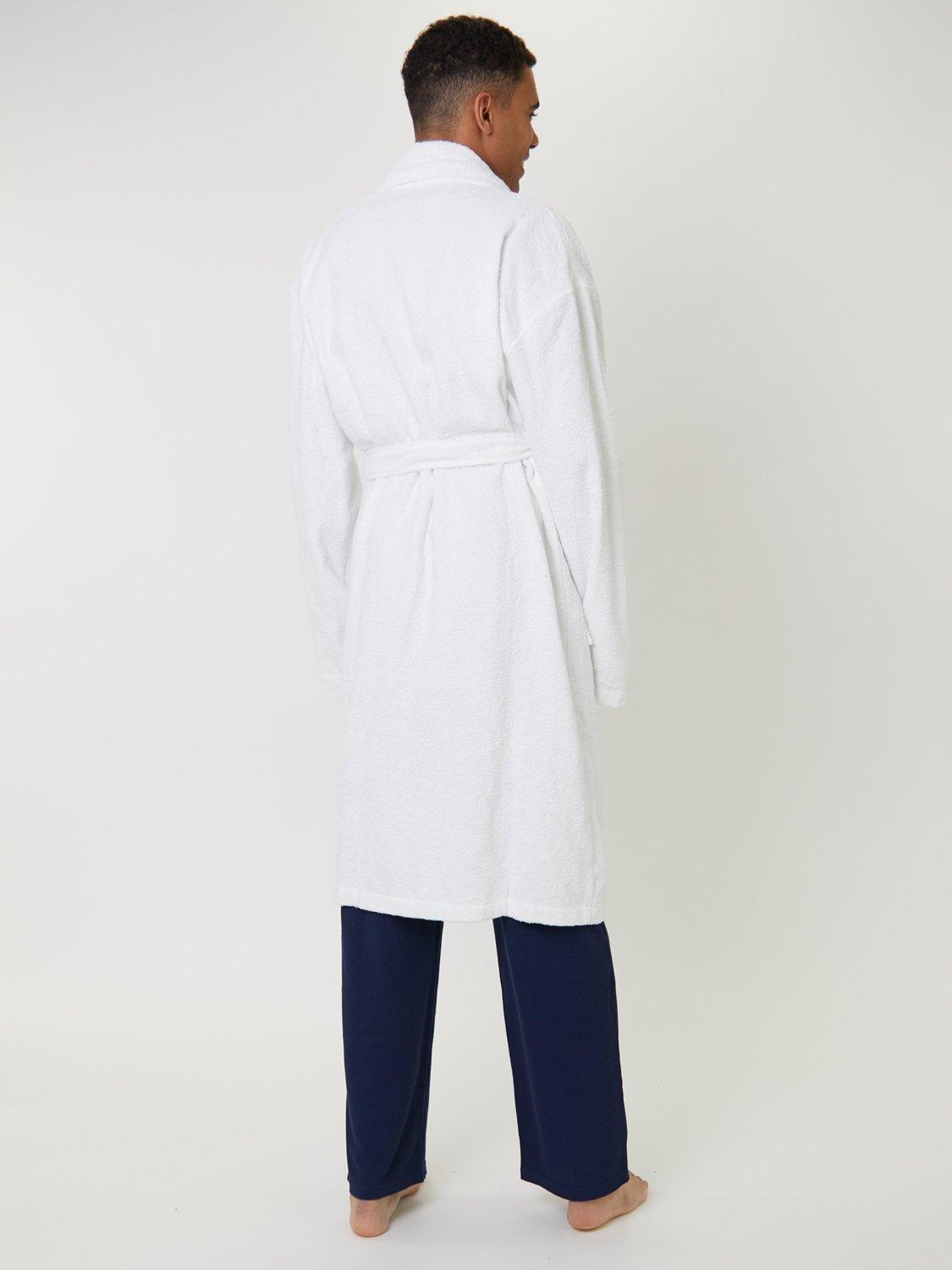 Product image 4 of 4, which shows Loungeable Classic Towelling Dressing Gown, White, L
