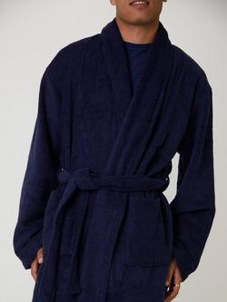 Loungeable Classic Towelling Dressing Gown - view 2, Navy