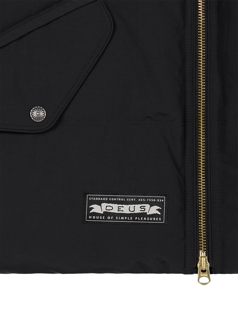 Product image 4 of 8, which shows Deus ex Machina Noodle Down Zip Front Puffer Jacket, Black, L