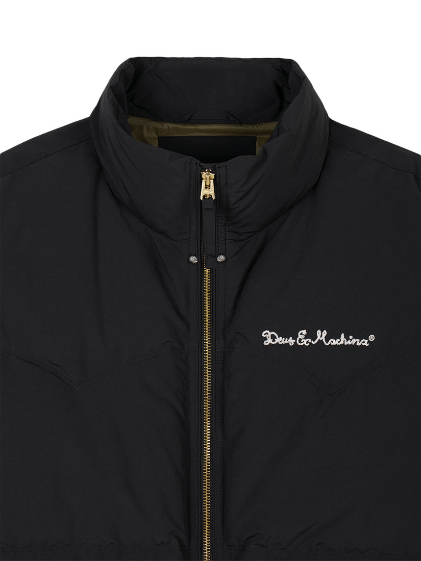 Product image 8 of 8, which shows Deus ex Machina Noodle Down Zip Front Puffer Jacket, Black, L
