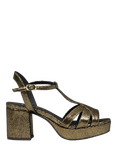 Esska Charlie Metallic Leather T-Bar Sandals, Gold