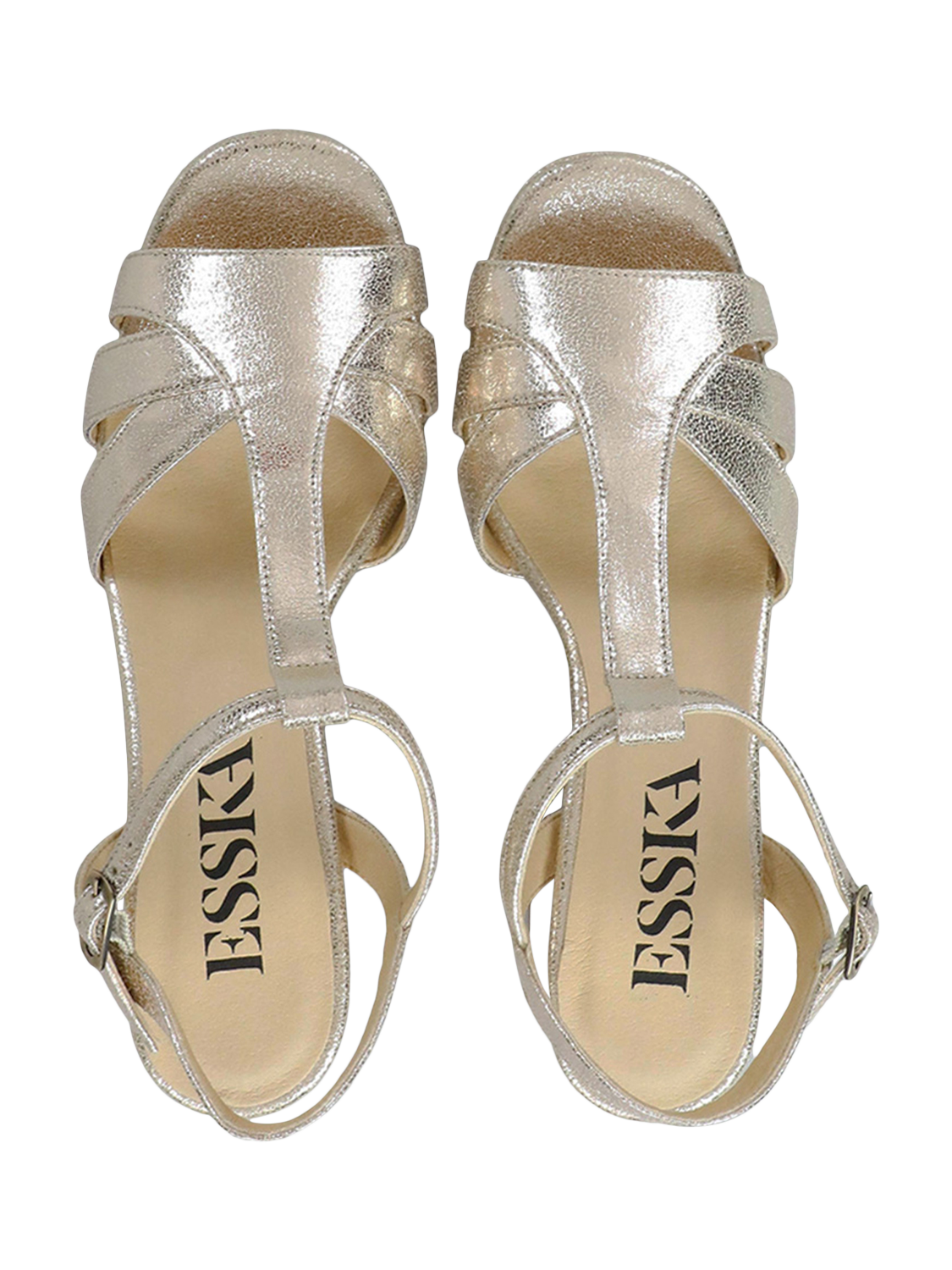 Product image 5 of 6, which shows Esska Charlie T-Bar Sandals, Champagne, EU37