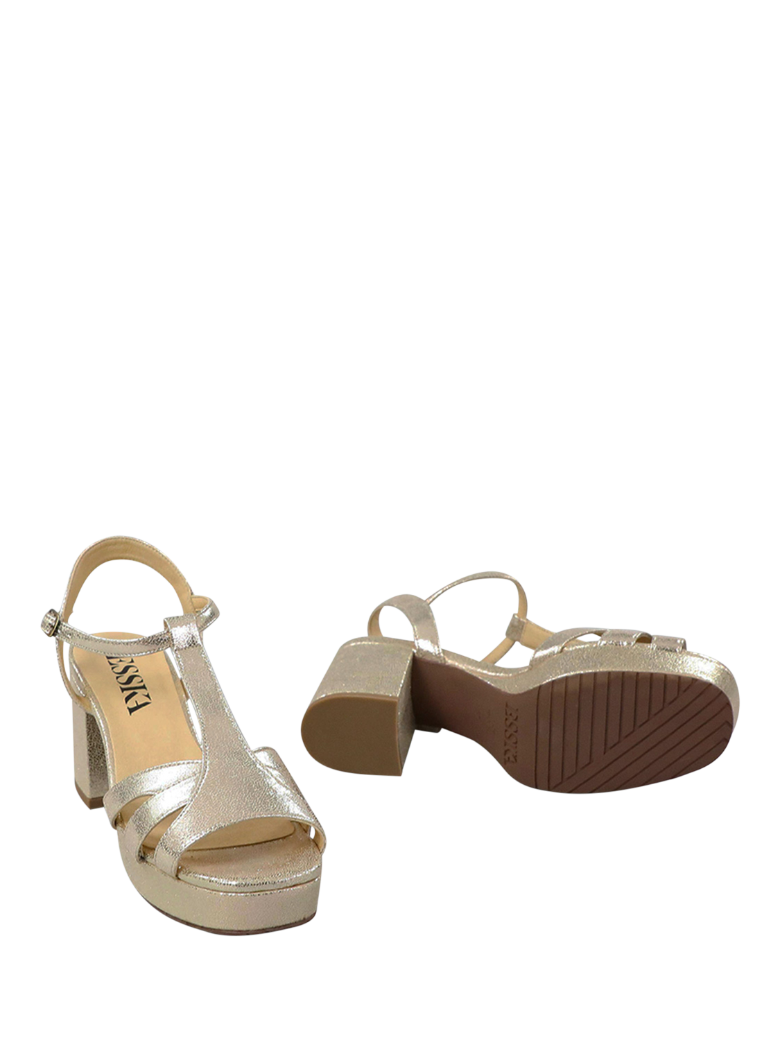 Product image 6 of 6, which shows Esska Charlie T-Bar Sandals, Champagne, EU37