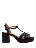 Esska Charlie Leather T-Bar Sandals, Black
