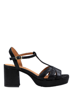 Esska Charlie Leather T-Bar Sandals, Black, Black