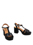 Esska Charlie Leather T-Bar Sandals, Black