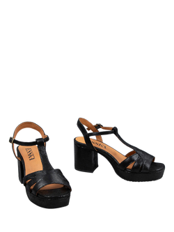 Esska Charlie Leather T-Bar Sandals, Black - view 2, Black