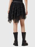 AllSaints Jayde Ruffle Tulle Mini Skirt, Black