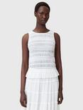 AllSaints Marion Opaque Smock Top, Oyster White