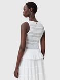 AllSaints Marion Opaque Smock Top, Oyster White