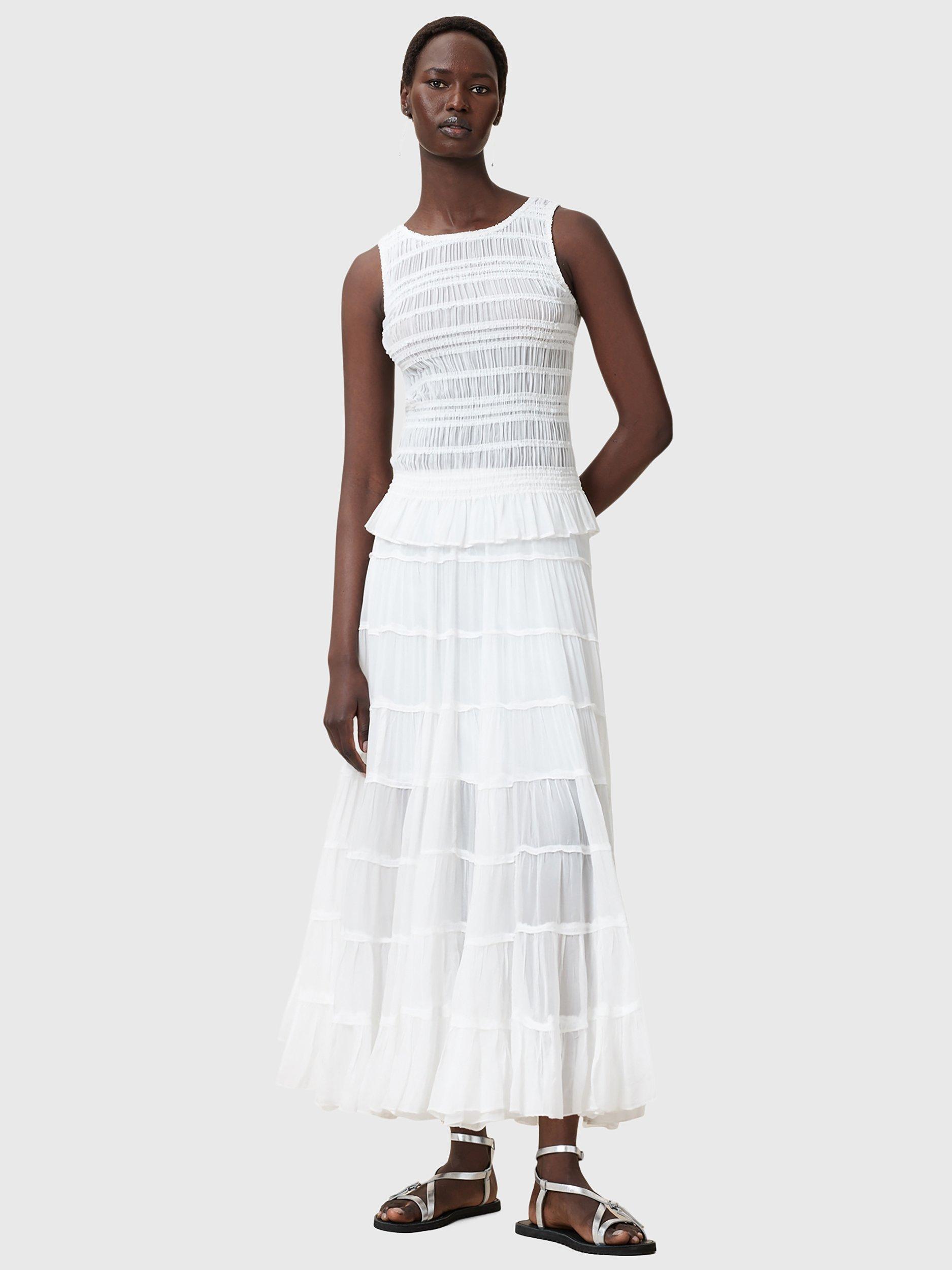 Product image 3 of 8, which shows AllSaints Marion Opaque Smock Top, Oyster White, 14