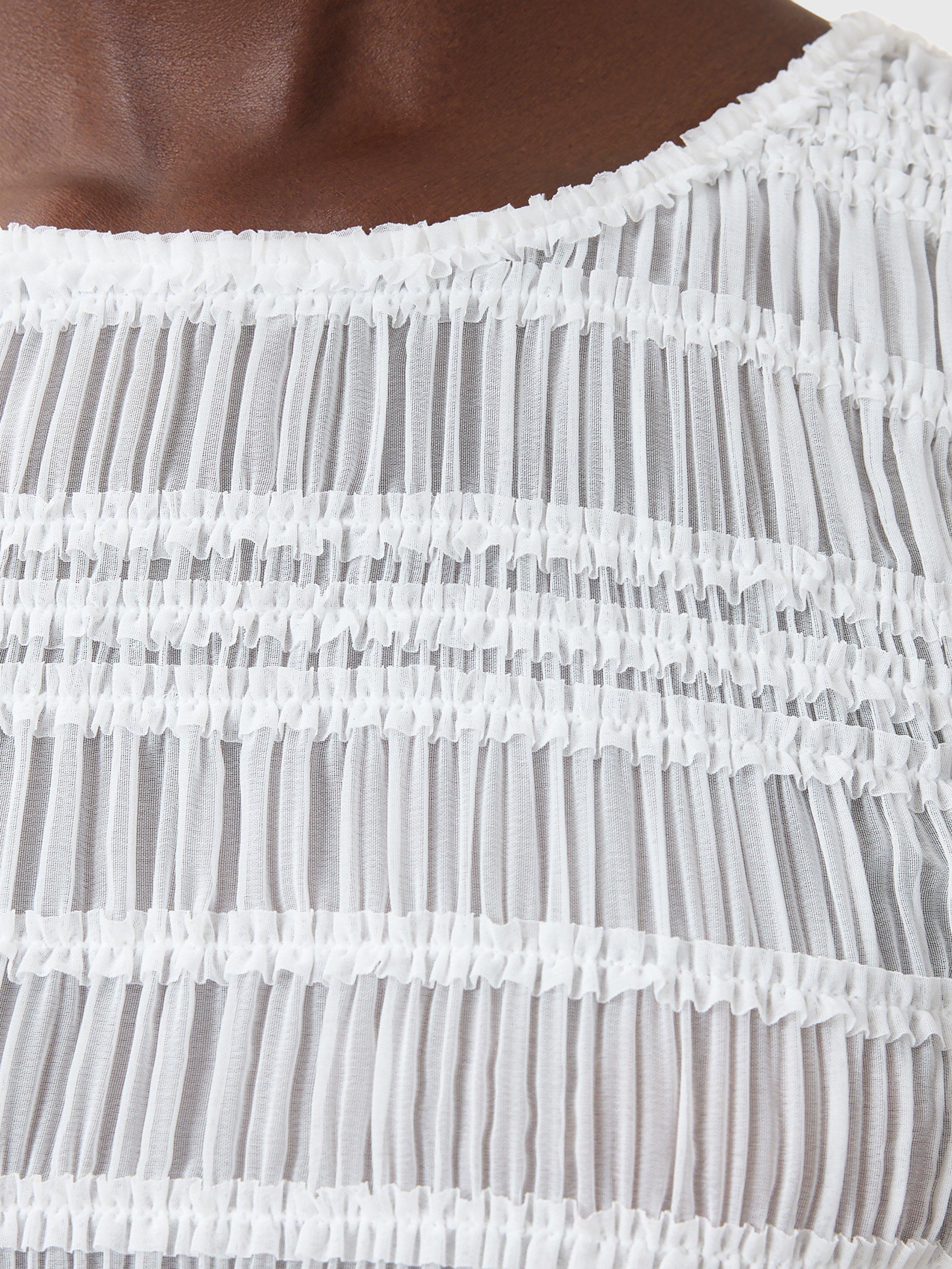 Product image 5 of 8, which shows AllSaints Marion Opaque Smock Top, Oyster White, 14